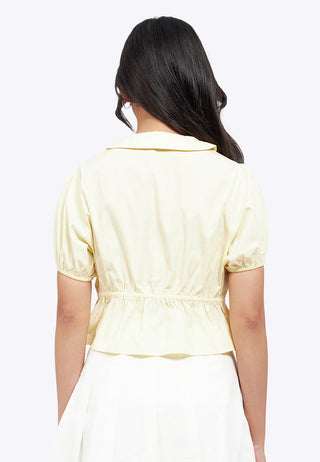 Short Sleeve Peplum Tied Blouse