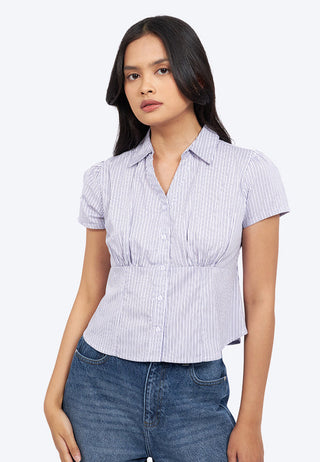 Puff Sleeve V-Neck Blouse