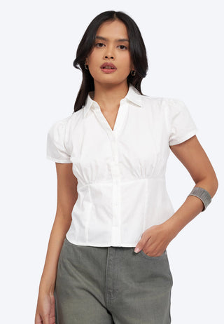 Puff Sleeve V-Neck Blouse