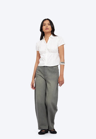 Puff Sleeve V-Neck Blouse