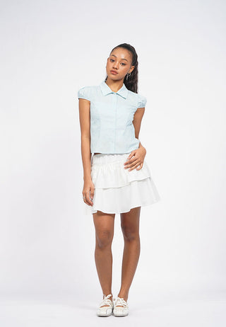 Fitted Puff Sleeve Blouse