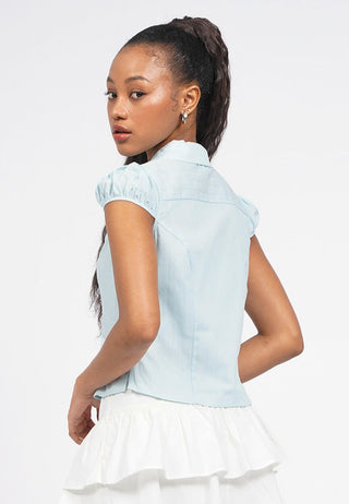 Fitted Puff Sleeve Blouse