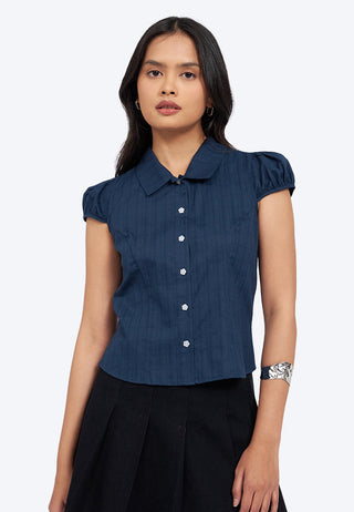 Short Sleeve Textured Blouse