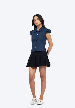 Short Sleeve Textured Blouse