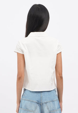 Short Sleeve Cropped Blouse