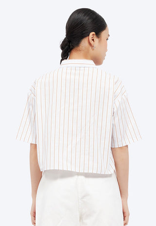 Button Up Short Sleeve Stripes Shirt