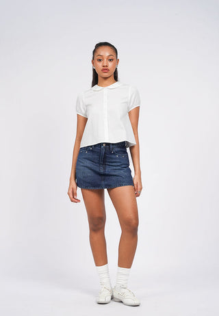 Rounded Collar Puff Sleeve Blouse