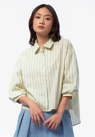 Stripe Voluminous Short Sleeve Shirt