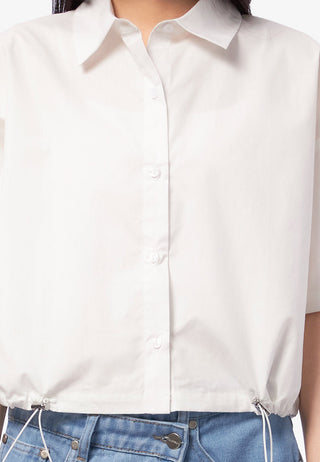 Button Up Shirt with Drawstring