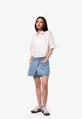 Button Up Shirt with Drawstring