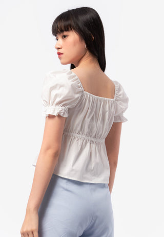 Puff Sleeves Crop Blouse