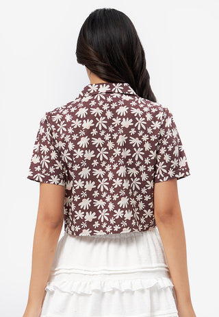 Printed Notch Collar Shirt