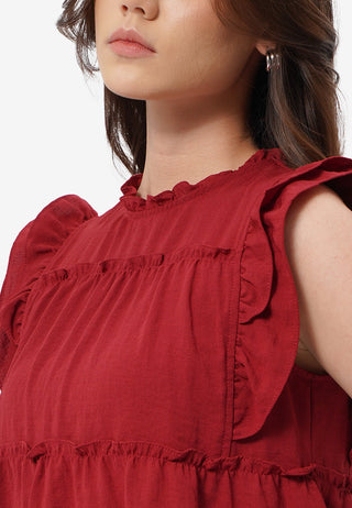 Ruffled Sleeveless Blouse