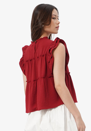 Ruffled Sleeveless Blouse