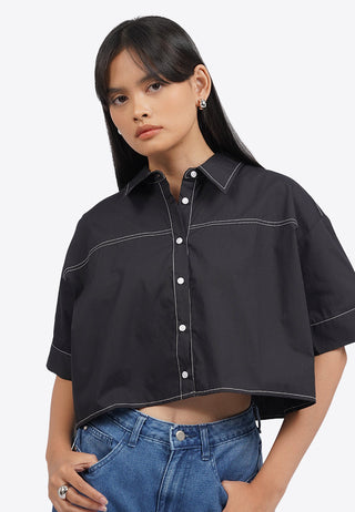Contrast Stitch Short Sleeve Shirt