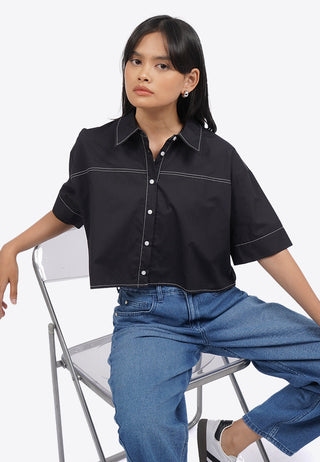 Contrast Stitch Short Sleeve Shirt