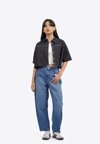 Contrast Stitch Short Sleeve Shirt