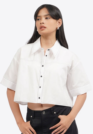 Contrast Stitch Short Sleeve Shirt