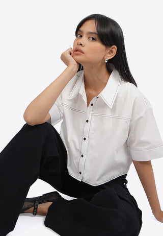 Contrast Stitch Short Sleeve Shirt