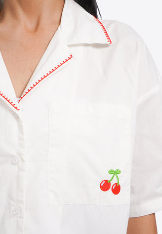 Embroidery Short Sleeve Boxy Top