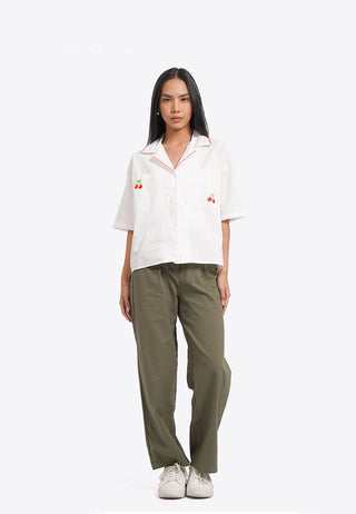 Embroidery Short Sleeve Boxy Top