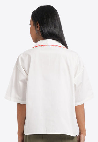 Embroidery Short Sleeve Boxy Top