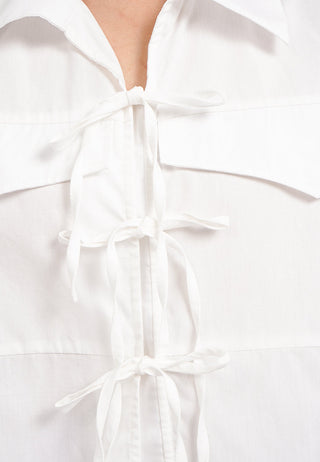 Flap Pocket Tied Up Short Sleeve Shirt