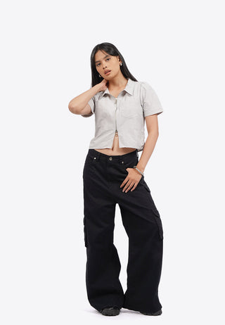 Short Sleeve Parachute Blouse