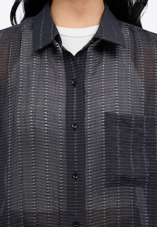 Oversized Short Sleeve Sheer Shirt