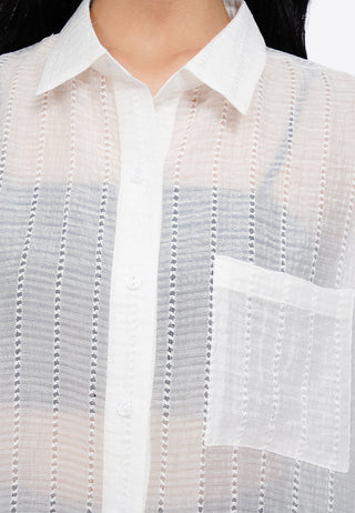 Oversized Short Sleeve Sheer Shirt