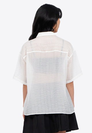 Oversized Short Sleeve Sheer Shirt
