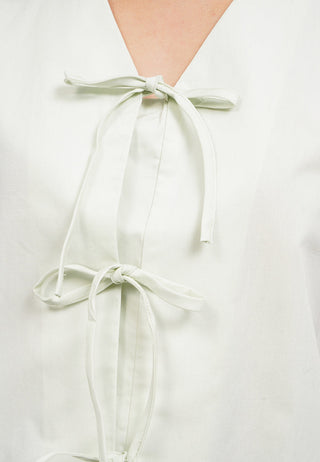 Puff Sleeve Blouse with Front Tie