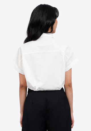 Crop Blouse with Drawstring Waist