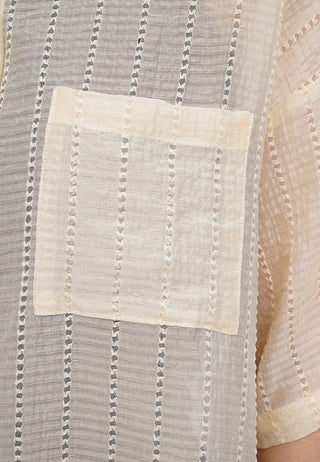 Short Sleeve Textured Sheer Shirt