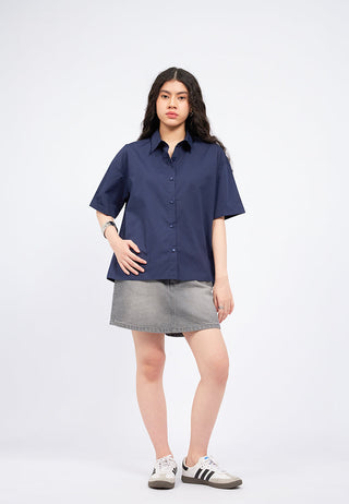 Short Sleeve Back Shirring Shirt