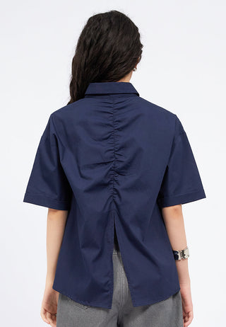 Short Sleeve Back Shirring Shirt