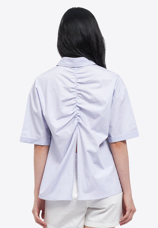 Back Shirring Short Sleeve Shirt