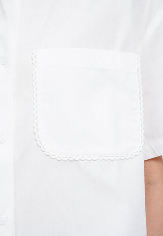 Lace Trim Short Sleeve Shirt