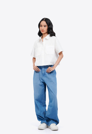 Lace Trim Short Sleeve Shirt