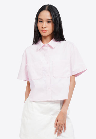 Lace Trim Short Sleeve Shirt