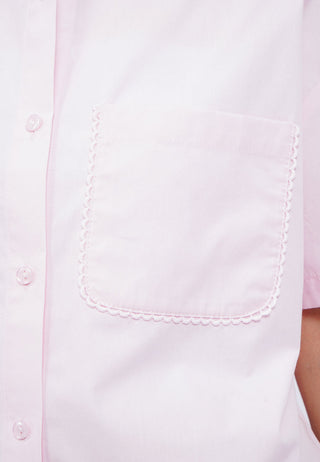 Lace Trim Short Sleeve Shirt