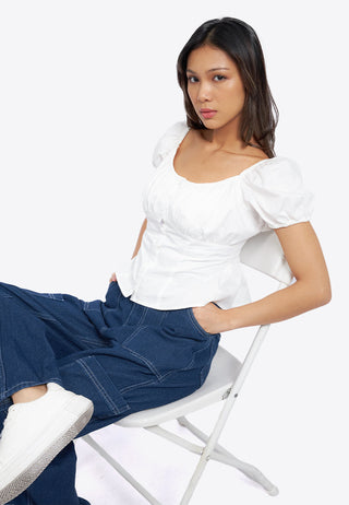 Button Up Short Sleeve Blouse