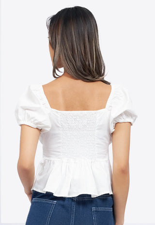 Button Up Short Sleeve Blouse