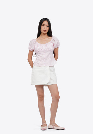 Button Up Short Sleeve Blouse
