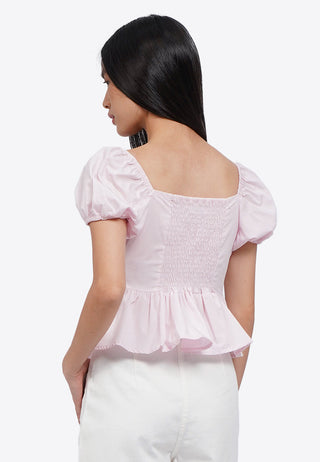 Button Up Short Sleeve Blouse