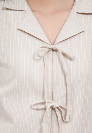 Tie Front Short Sleeve Blouse