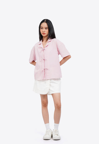 Tie Front Short Sleeve Blouse