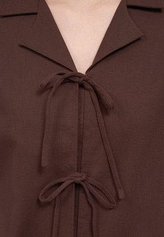 Tie Front Short Sleeve Blouse