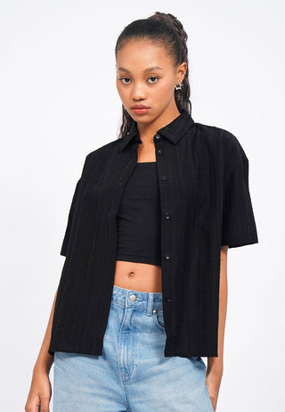 Oversized Short Sleeve Crinkle Shirt