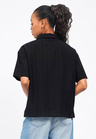 Oversized Short Sleeve Crinkle Shirt